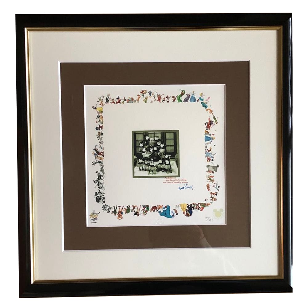 Not for Sale: Walter Disney 100th Anniversary Art Frame: Not for Sale Extremely Rare A framed artwork created to commemorate the 100th anniversary of Walt Disney's birth Limited to 250 pieces, with serial numbers From Mickey and Minnie in "Steamboat Willie"