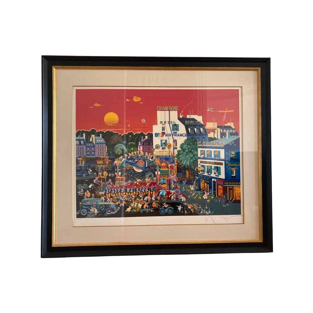 Hiro Yamagata, "Circus in the Square": This is a popular work by Hiro Yamagata , titled "Circus in the Square." The work vividly depicts the street scenes of Paris and the circus, showcasing Hiro Yamagata's signature opulent style. Details