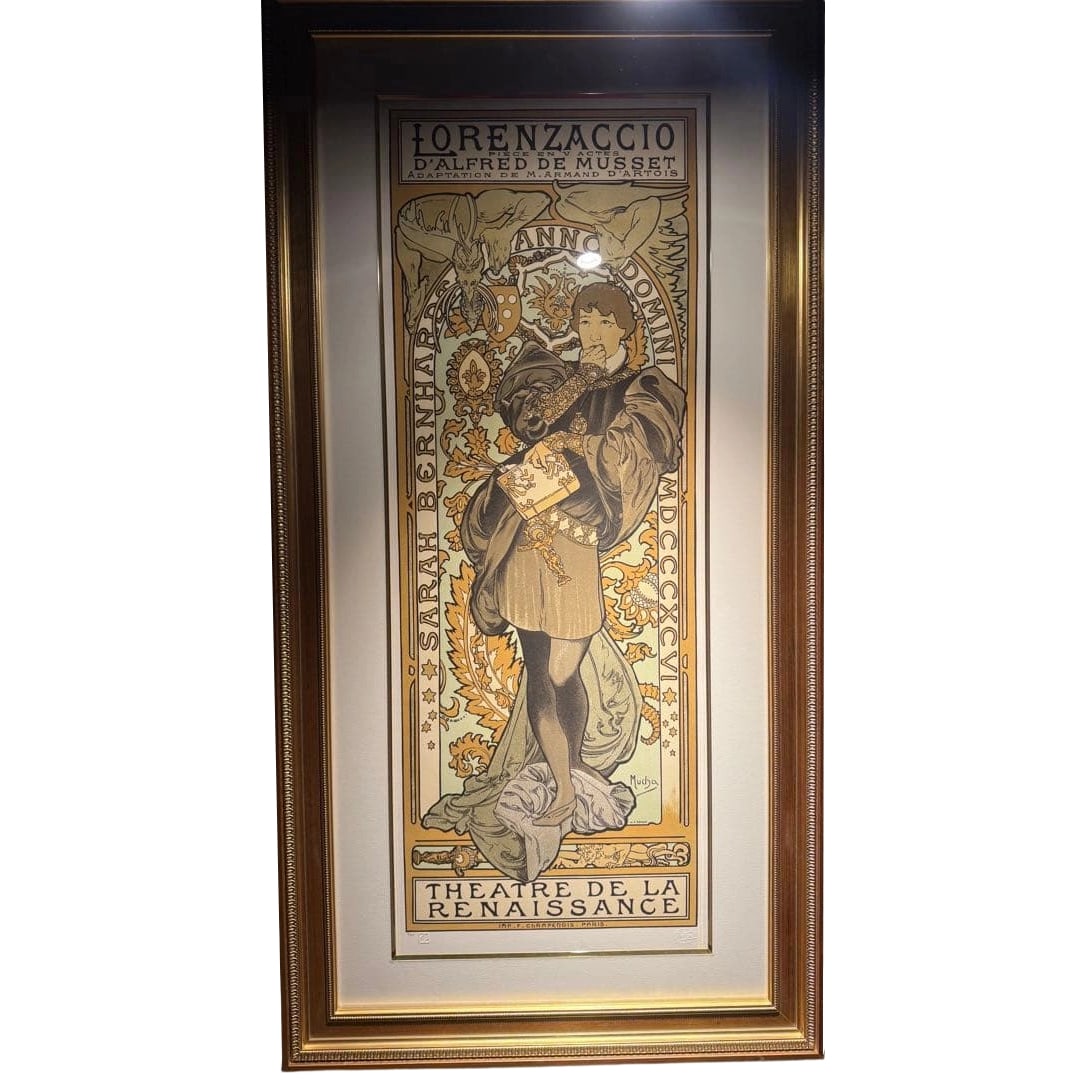 Alphonse MUCHA (Alphonse Mucha) "Lorenzaccio" Edition 3: Alphonse Mucha's "Lorenzaccio" is a masterpiece of theatrical poster art created by the master of the Art Nouveau movement. This work is a promotional poster made in 1896 for the stage play "Lorenzacc
