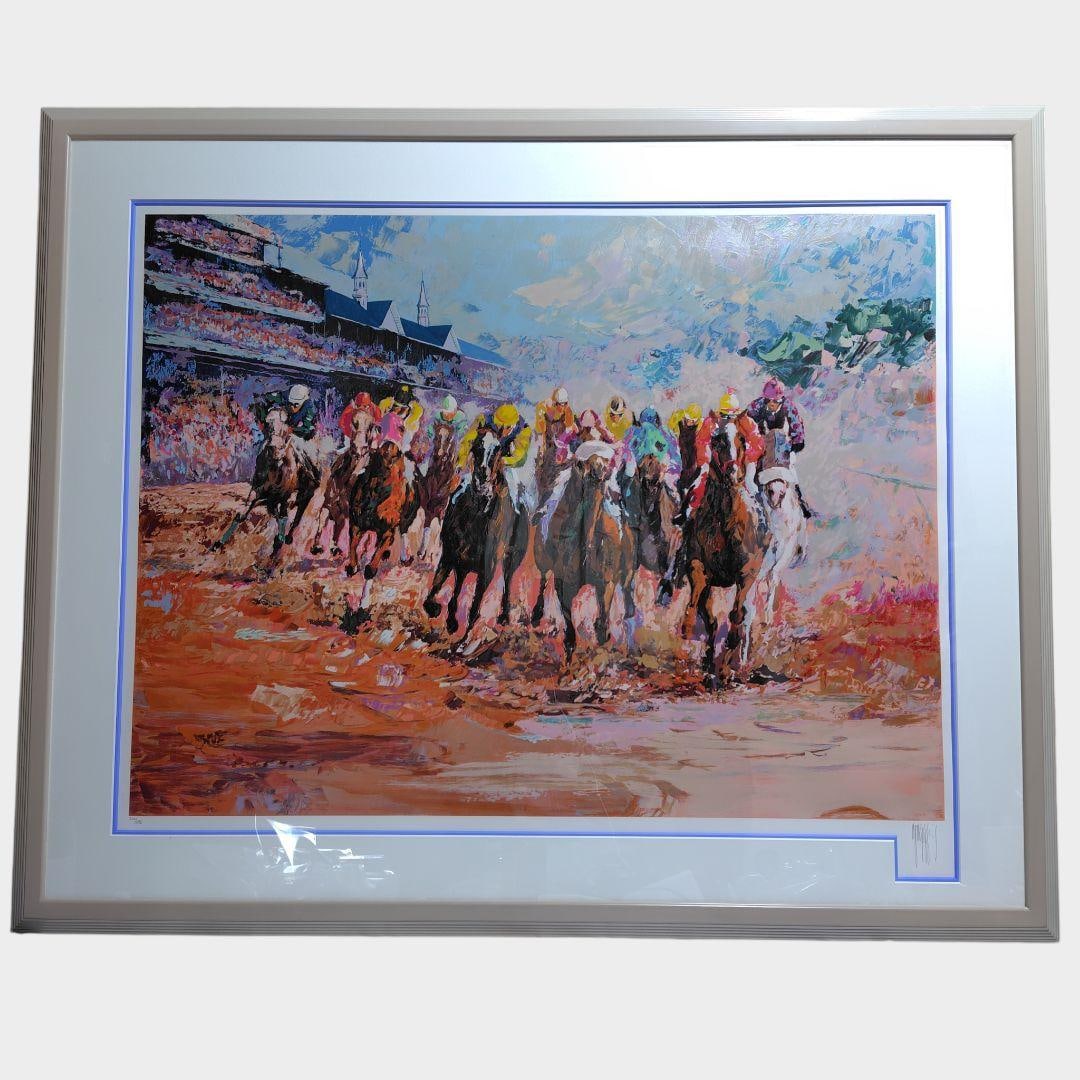 Silkscreen by Mark King / Kentucky Derby, Framed, With Box, Original Work: This is a silkscreen print by Mark King titled "Kentucky Derby." In terms of size, it is a visually striking artwork. New York Gallery "PALISADES" Frame dimensions: approximately 105x130cm Material: r