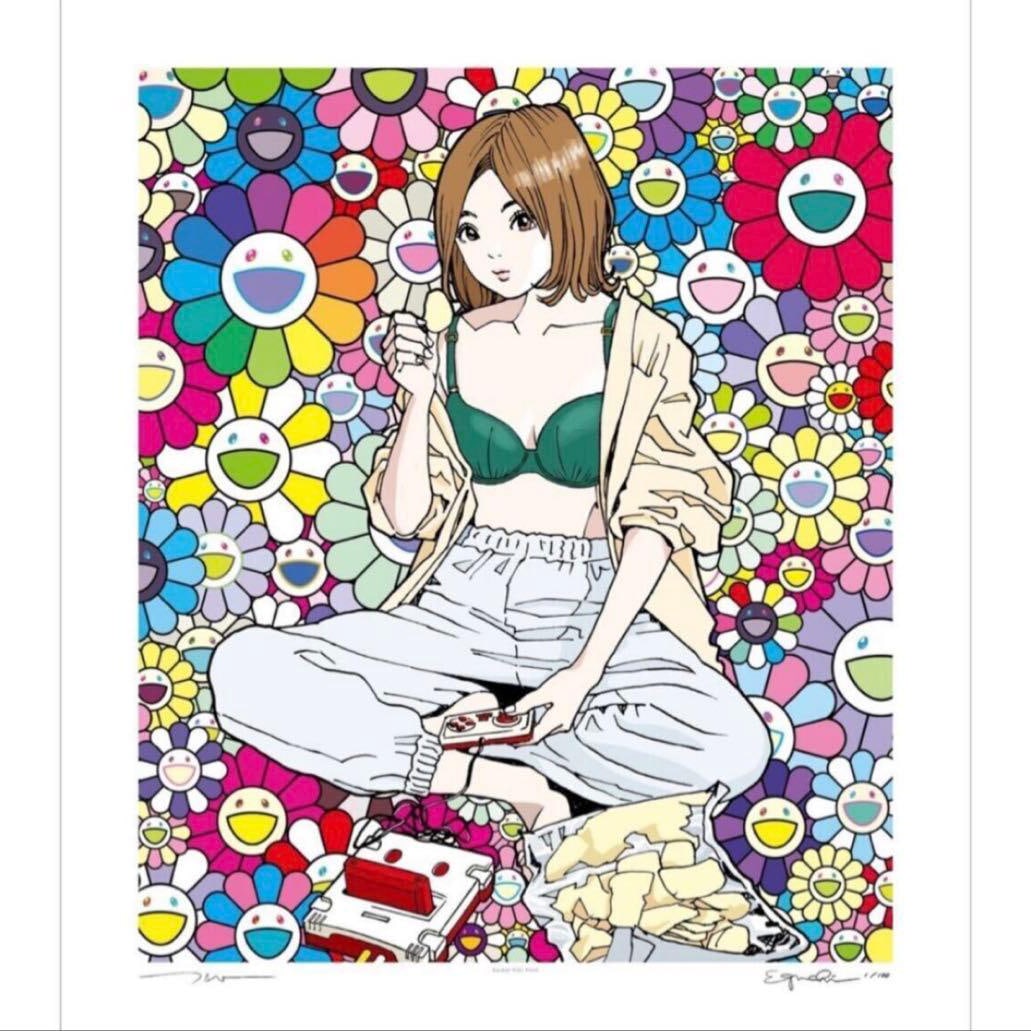 Eguchi Hisashi and Murakami Takashi signed edition collaborative print, Famicom silkscreen. (1 of 3)