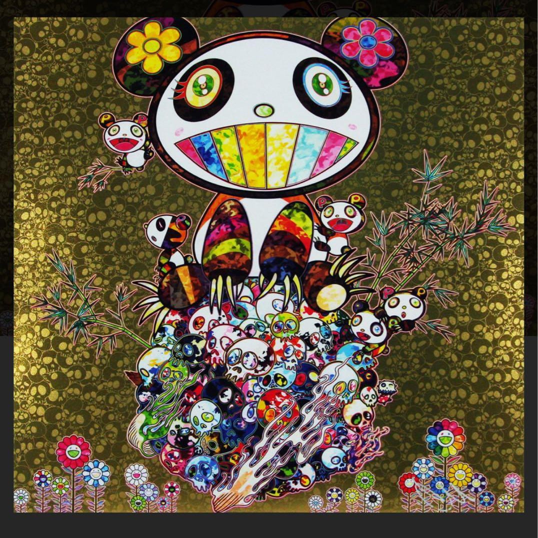 Brand new and unopened Takashi Murakami (gold leaf) Panda Family limited edition poster print,: Takashi Murakami Autographed Limited Edition of 300 Gold Leaf Panda Family Panda This is a limited edition poster by Mr. Takashi Murakami, featuring his autograph. Limited Edition (ED): 300 pieces Dim
