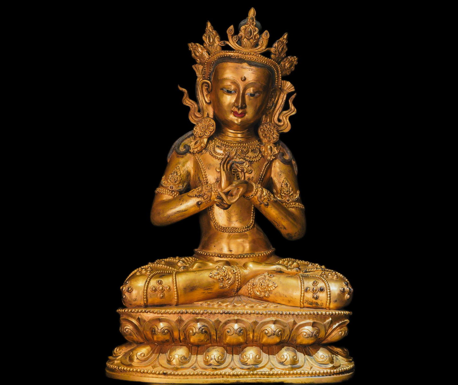 Chinese Qing Dynasty bronze gilt Buddha statue (1 of 10)