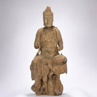 A wood figure,the 10th century: Height33.1in,length13.8in,width11in,