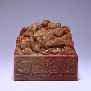 A Shou shan stone seal,Qing dynasty