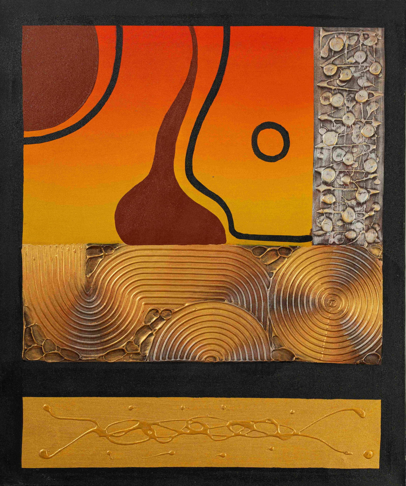 Abstract Painting 1: Painted by Lujiang 48 x 58 cm Unframed Oil On Canvas Condition:Very good condition with only minor old wear, expected natural imperfections including age wrinkles.