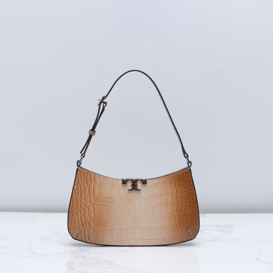 TB Eleano: Eleanor TB shoulder bag, a spring summer bestseller. Versatile for everyday wear, suitable for shoulder or hand carry. Made of top-grain crocodile-patterned calfskin, it's soft and comfortable to the