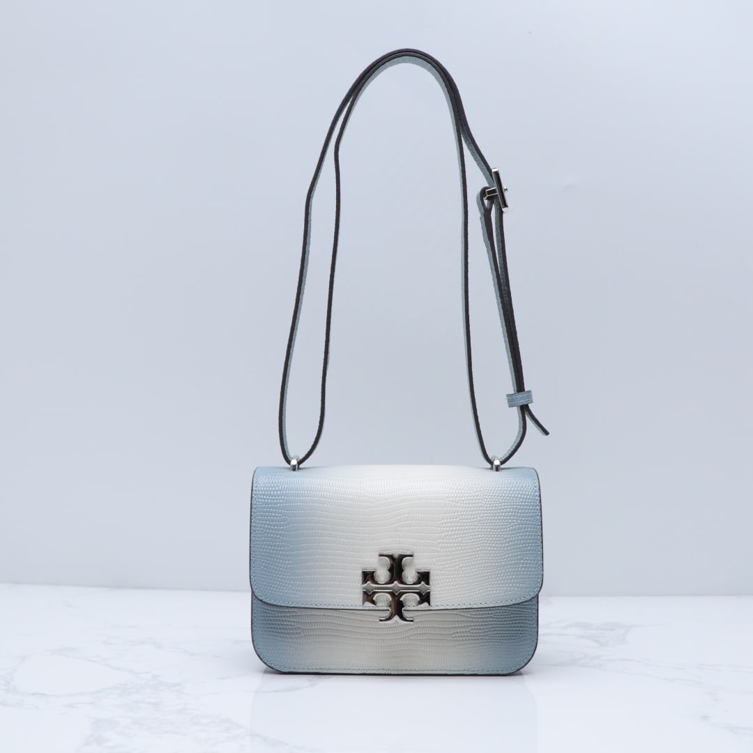 TB Eleano: Eleanor small handbag, new scorpion-patterned cowhide leather "gold brick" style, sleek and stylish design, easy to carry, meeting daily needs. Small size: 13.5cm high, 19cm long, 6.5cm deep. A