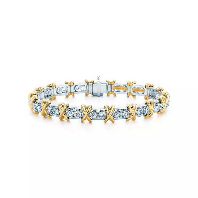 Tiffany bracelet necklace, classic style: This Tiffany bracelet necklace features a classic circular cross design, exuding a sexy, beautiful, and romantic feel. It's a wonderful gift for you or your loved one. We offer consoiled shipment for 