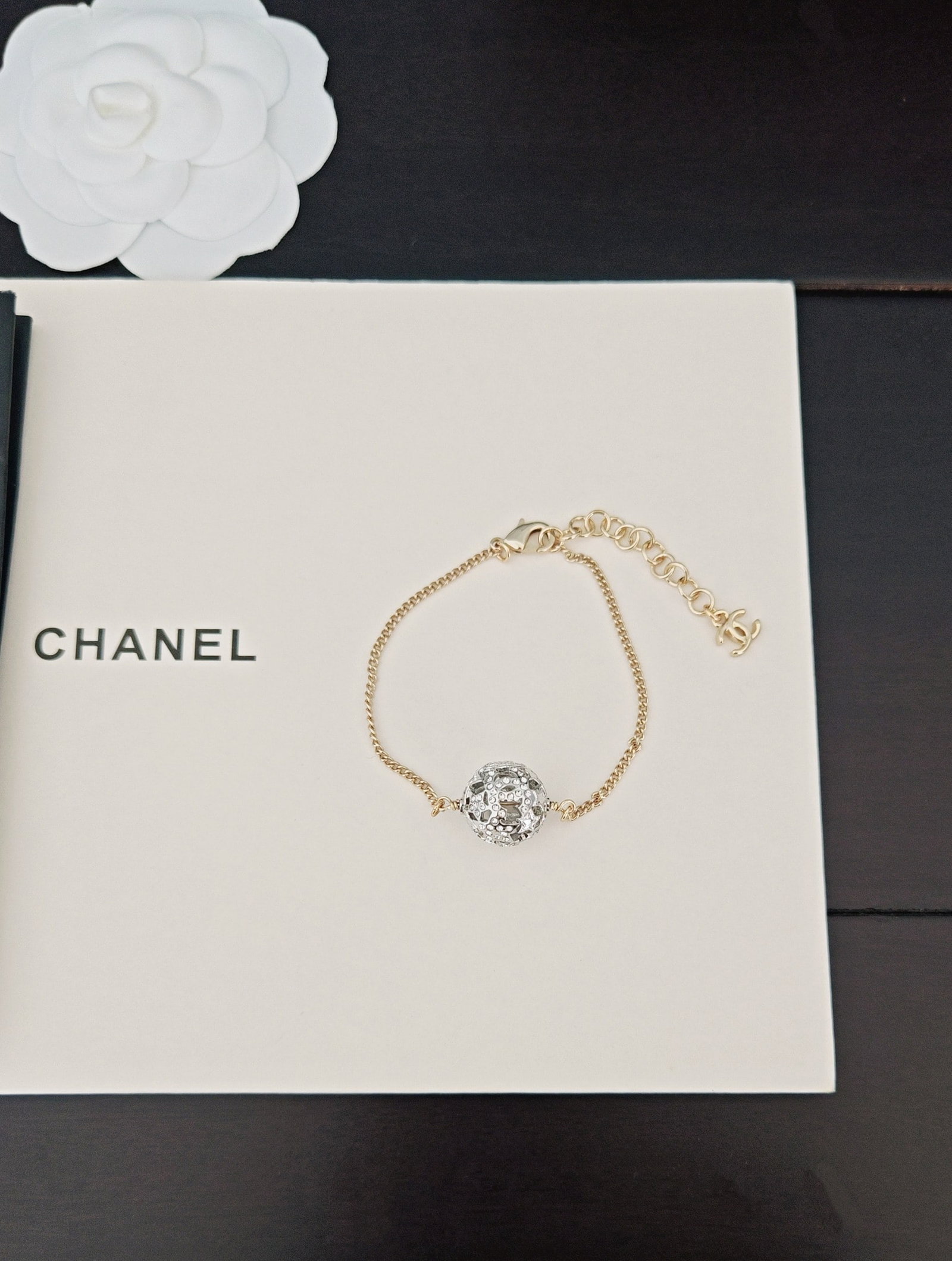 Chanel Two-tone Openwork Ball Bracelet: Chanel two-color hollow ball braceletWonderful gift for you or your loved one.We offer consoilidated shipment for all goods to our domestic and international customers at affordable prices.Currencies 