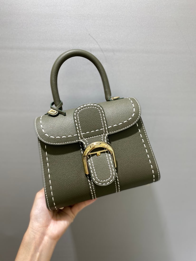 Delvaux brillant: Delvaux brillant, new jungle green exterior color, a Belgian royal warrant holder, understated luxury, semi-hand-stitched with waxed thread. Comes with an adjustable shoulder strap and mirror. Lambski