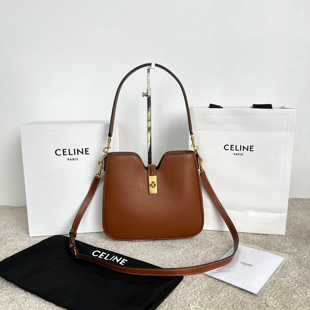 Celine: CAMILLE 16 SOFT Small Smooth Calfskin Leather Handbag (24.5 x 21.5 x 5 cm). This model cannot accommodate larger smart tablets such as iPads. Calfskin leather, sheepskin leather lining. Hand-carry, sh