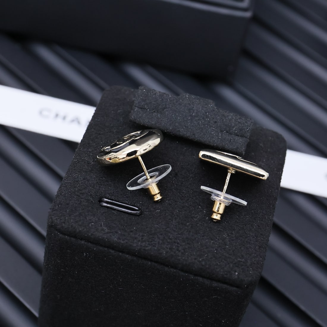 Chanel 26 Early Spring Asymmetrical Enamel Stud Earrings: Chanel 26 Early Spring Asymmetrical Enamel Stud Earrings. A vintage-inspired, versatile everyday piece. A wonderful gift for you or your loved one. We offer consoiled shipment for all goods to our dom