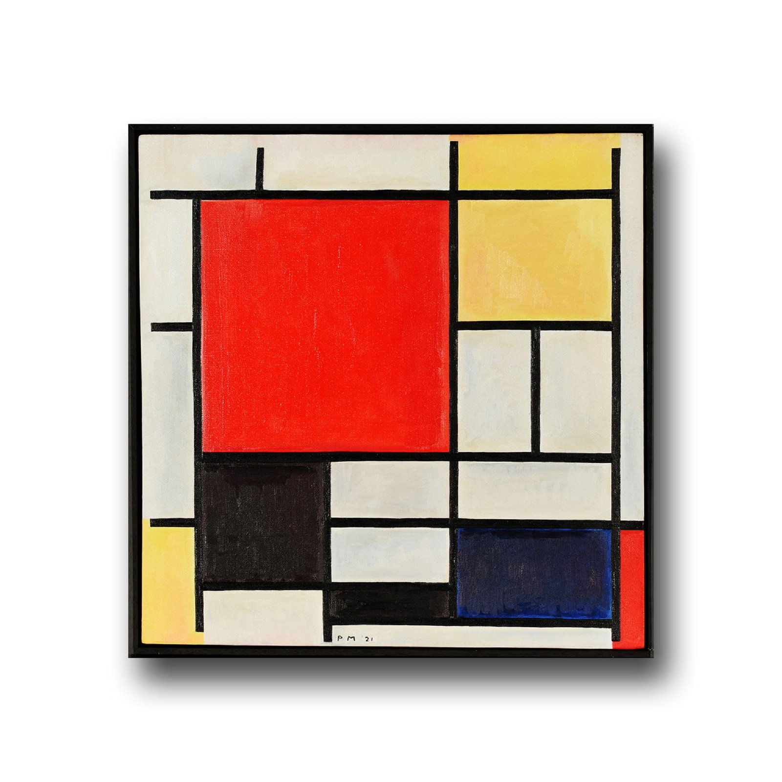 Mondrian ?C Yellow Red Black Blue Gray Composition C: L 50cm W 50cm
