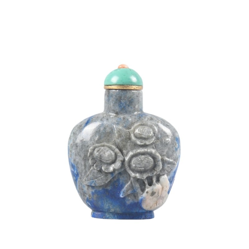 Lapis Lazuli Snuff Bottle: H 5.5cm W 4cm