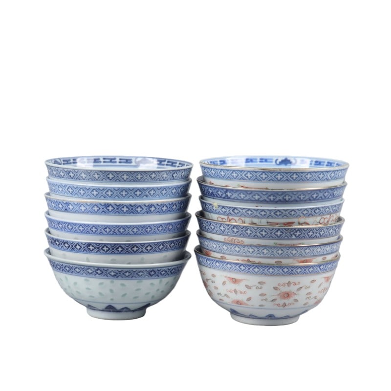 Linglong Rice-pattern Bowls (set) (1 of 10)