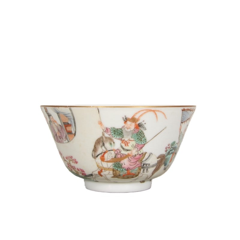 Daoguang Period Famille Rose Romance of the West Chamber Small Bowl: H 5.7cm Mouth 10.9cm