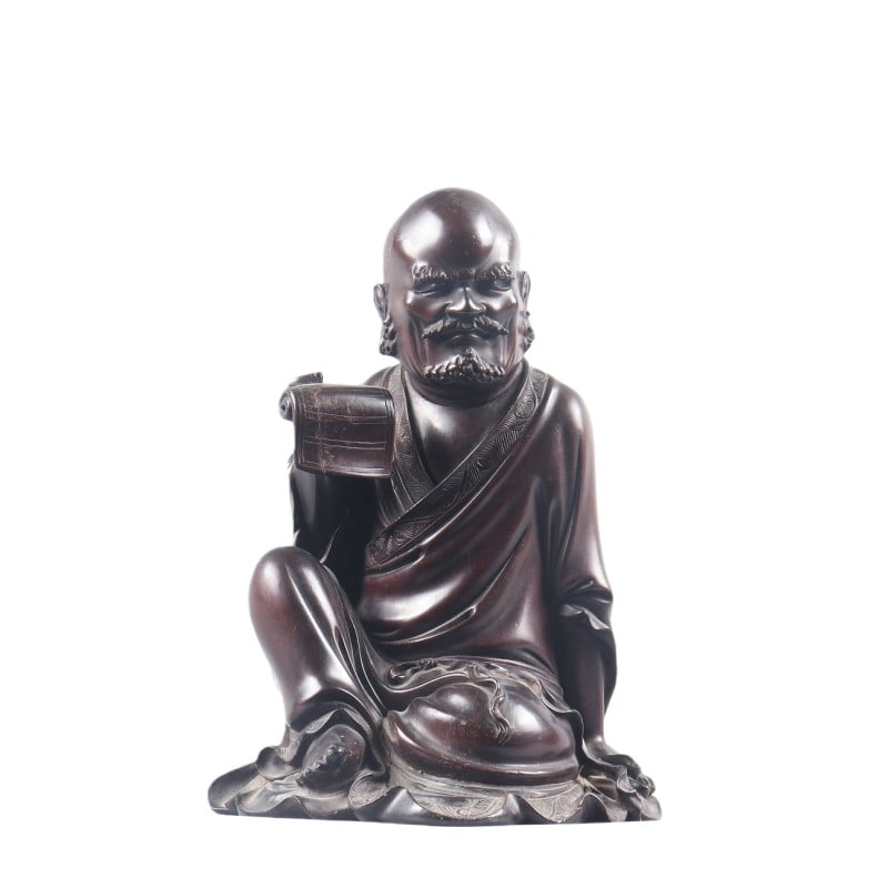Zitan (Red Sandalwood) Bodhidharma Statue: H 21cm W 13.5cm