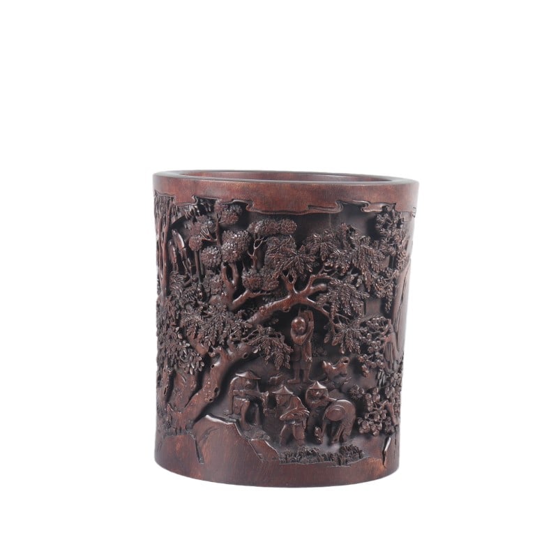 Wooden Figure Story Brush Pot (1 of 7)