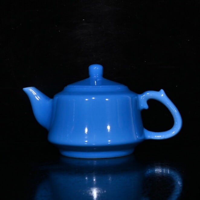 Qing Dynasty Yongzheng Sky Blue Glazed Pot: A Qing Dynasty Yongzheng period sky-blue glazed pot, 9 cm high x 16 cm wide Provenance:From an old private collection in Hessen, Germany. An Austrian collector, acquired from the above. We warmly invi