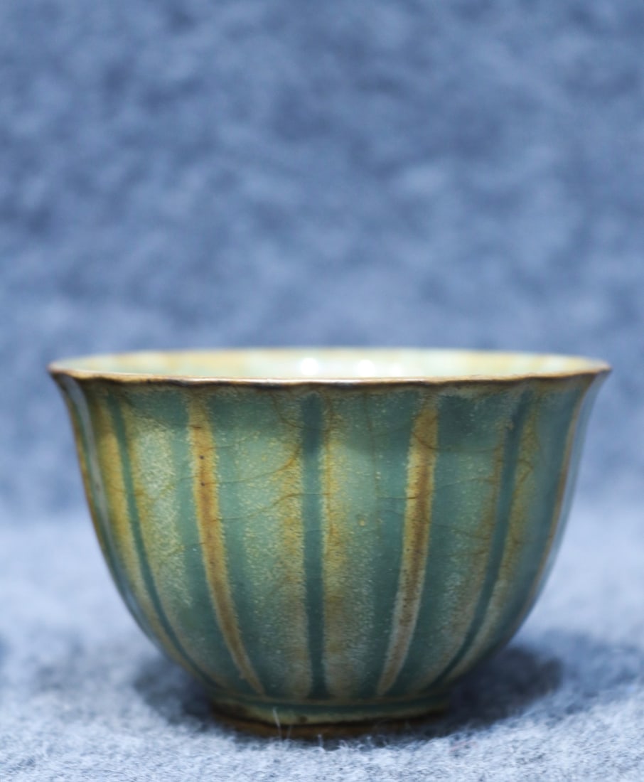 A pair of Longquan ware melon-shaped hand-pressed cups from my collection (1 of 8)
