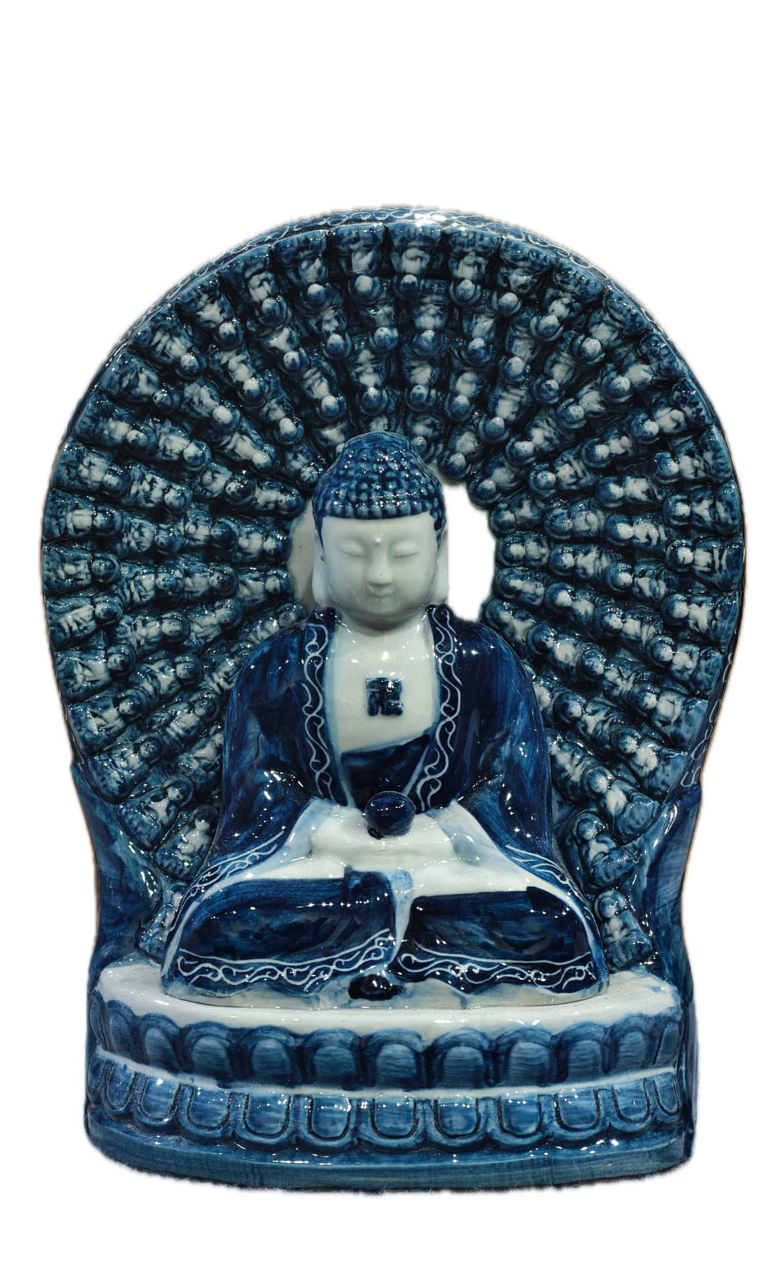 Formerly in the collection, marked "Made in the Qianlong Period" Blue and white porcelain, fully (1 of 9)