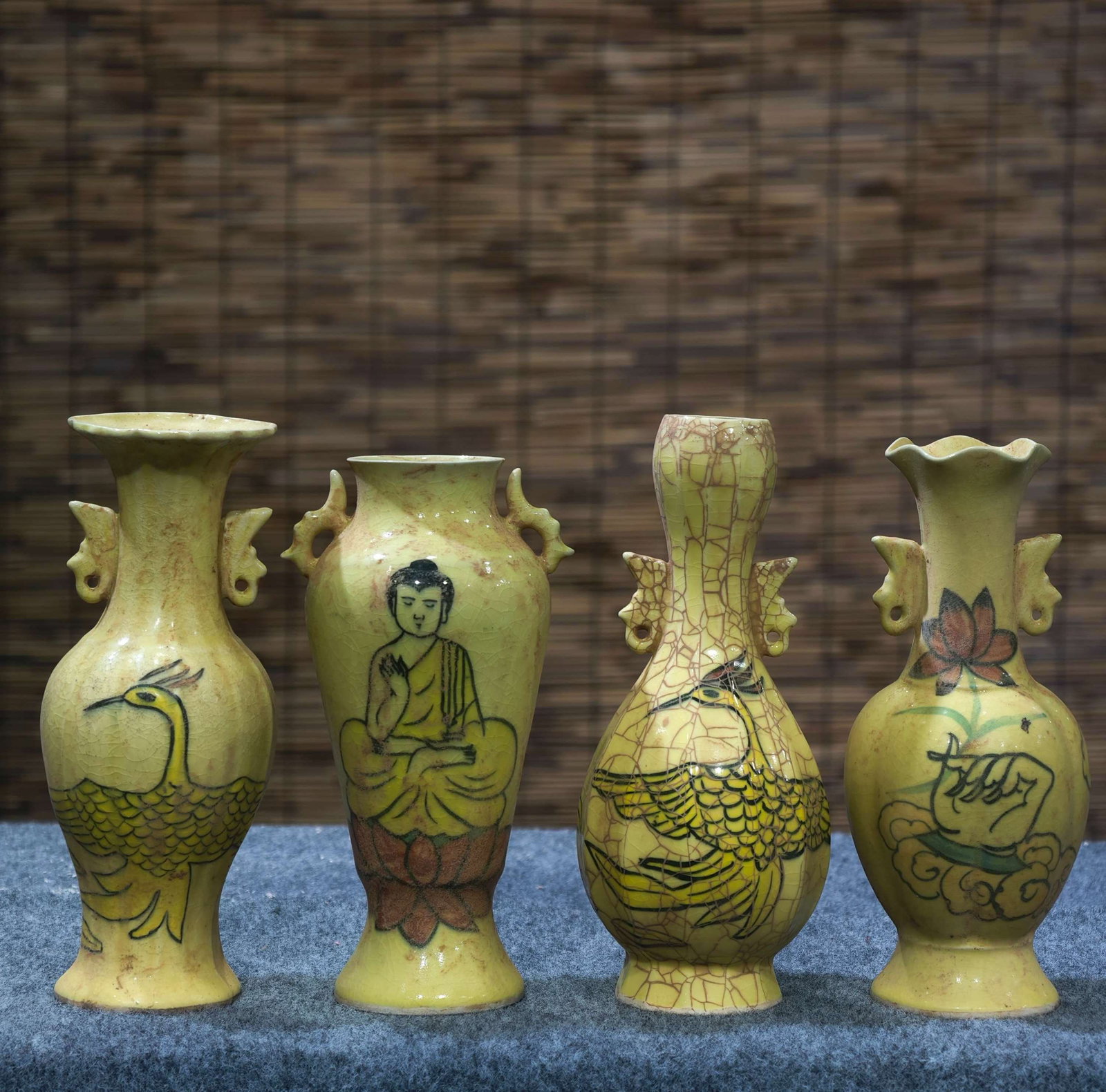 A formerly owned, marked "Chai" overglaze painted vase (1 of 11)