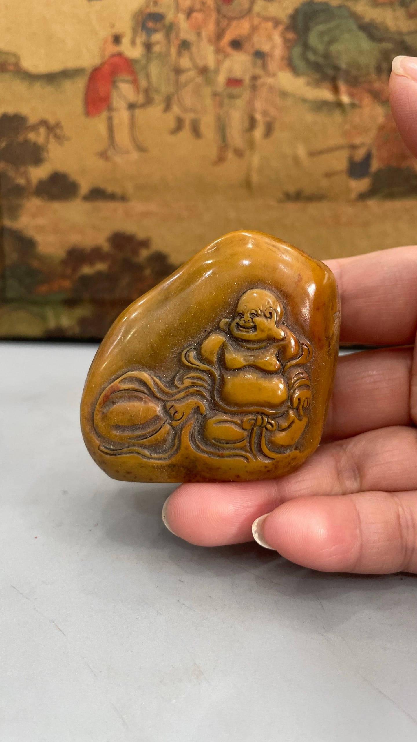 Shoushan stone (bas-relief) freeform seal (1 of 6)