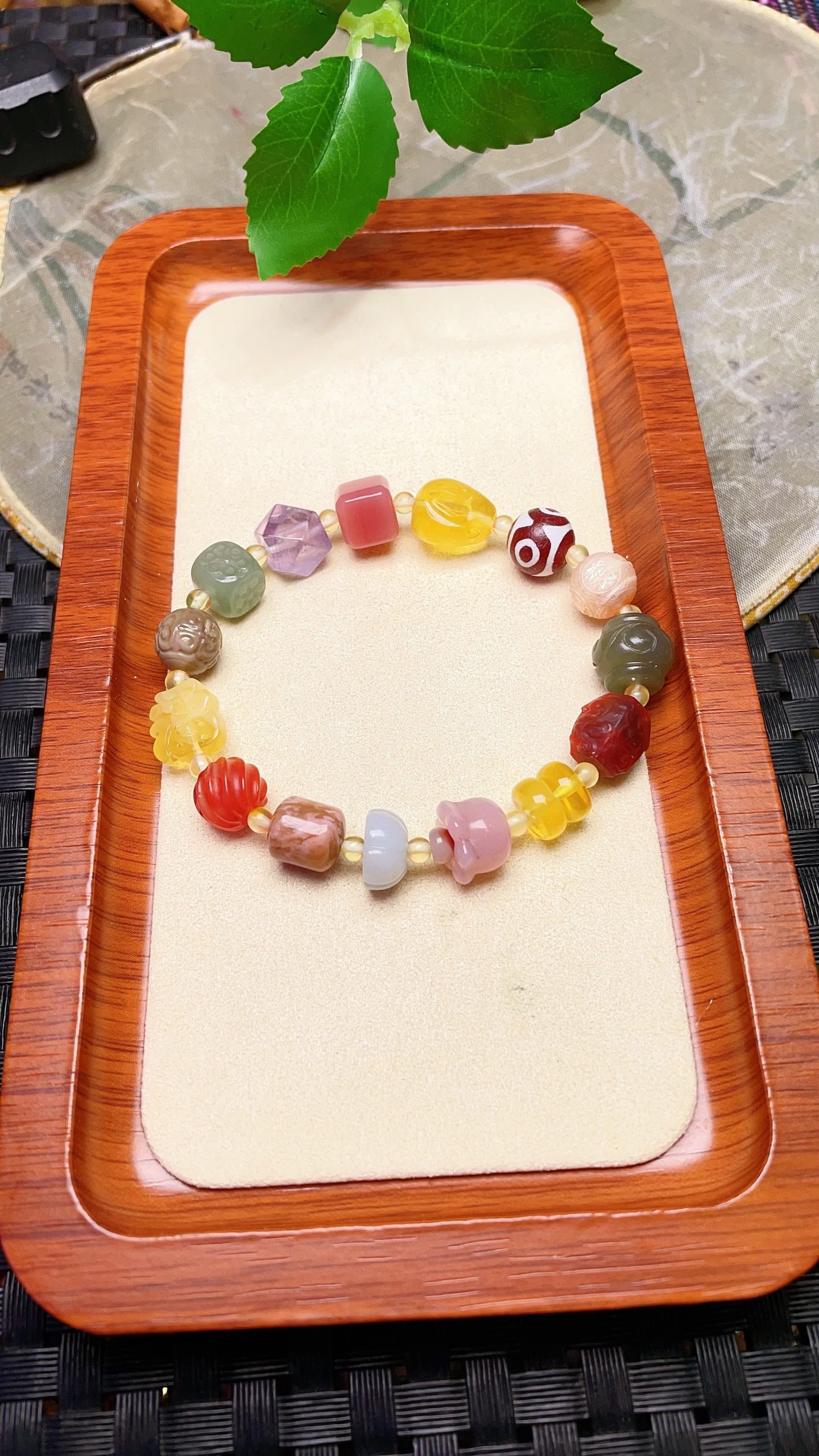 Original handmade custom natural gemstone bracelet (1 of 6)