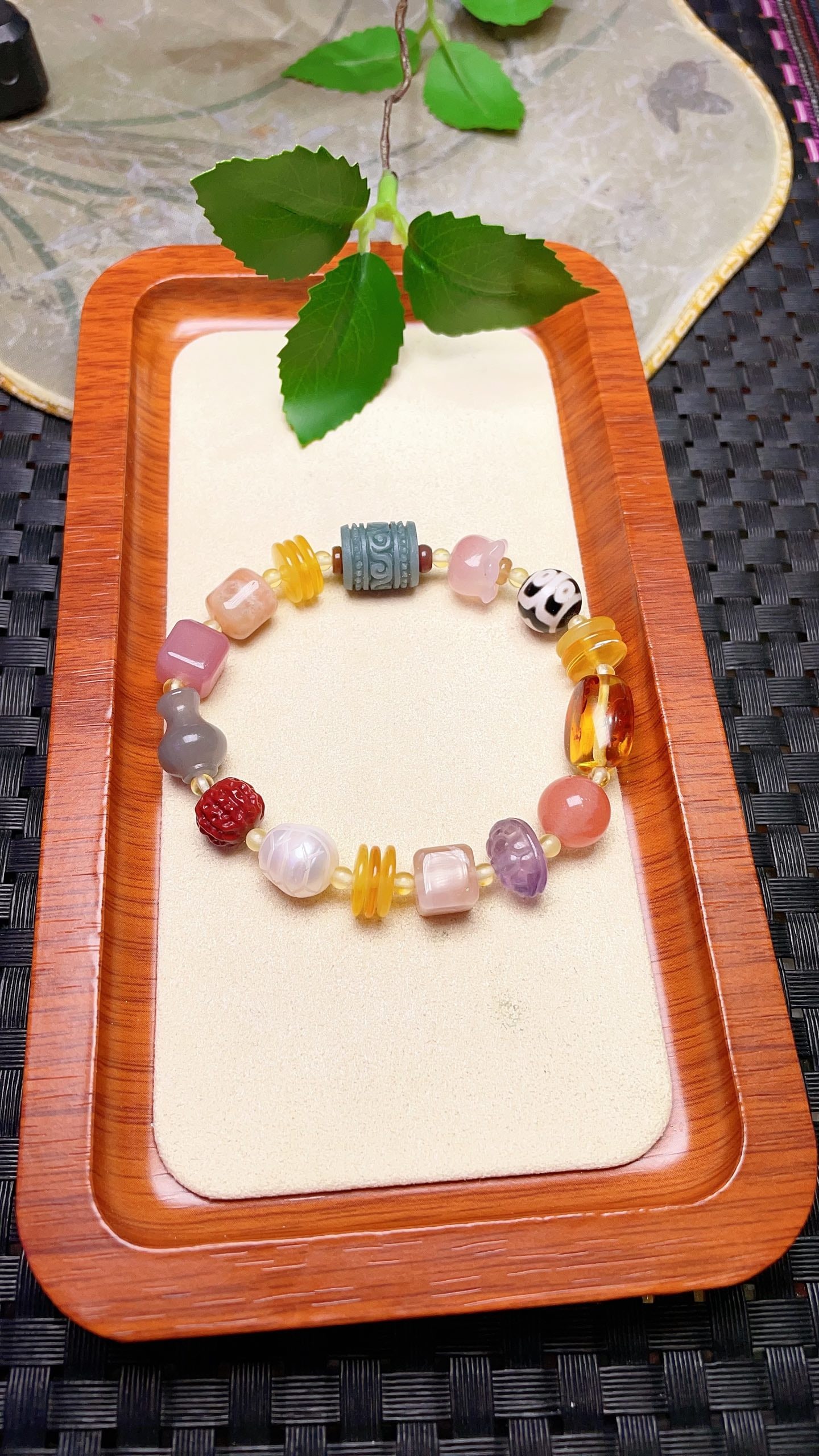 Original handmade custom natural gemstone bracelet (1 of 6)
