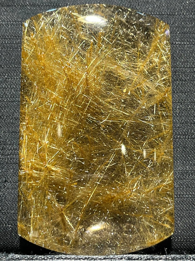 Natural Golden Rutilated Quartz, Smooth Hair, Peaceful and Tranquil Square Pendant: Natural golden rutilated quartz pendant, featuring a smooth, clean crystal with a strong, shimmering golden hue. As the name suggests, this pendant is uncarved or plain, symbolizing peace and good for