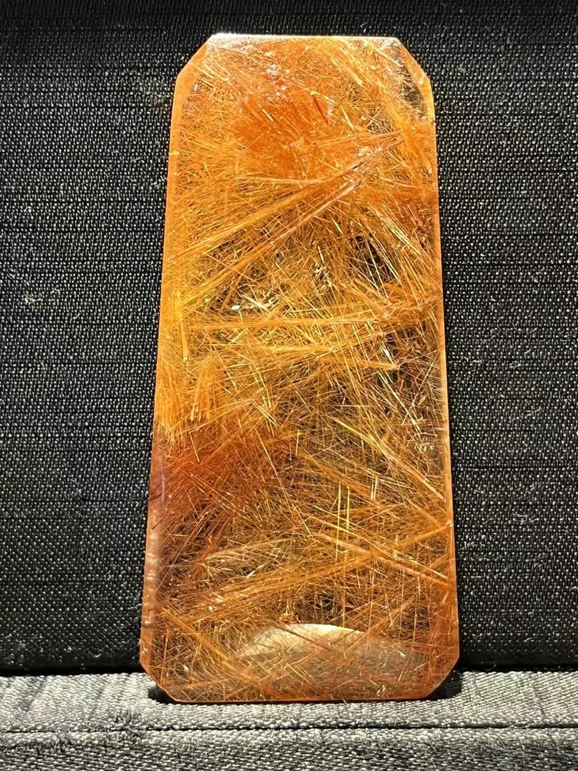 Natural Golden Rutilated Quartz, Smooth Hair, Peaceful and Tranquil Square Pendant: This natural golden rutilated quartz pendant features a clean, bright, and sparkling golden hue. As the name suggests, this pendant is uncarved or plain, symbolizing peace and good fortune. Dimensions