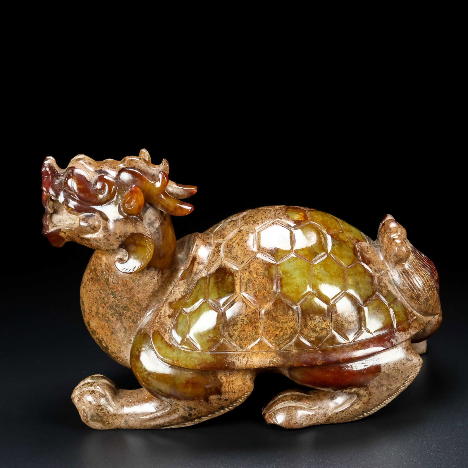 Hetian jade "Dragon Turtle" ornament (1 of 9)