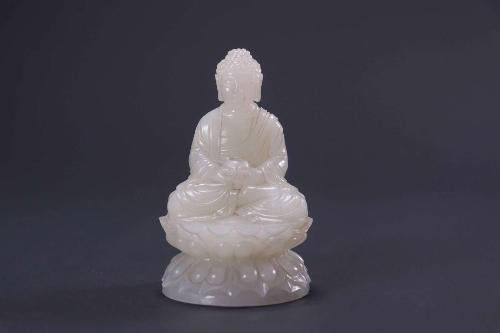 Former Collection of Hetian Jade Amitabha Buddha Seated Statue (1 of 9)