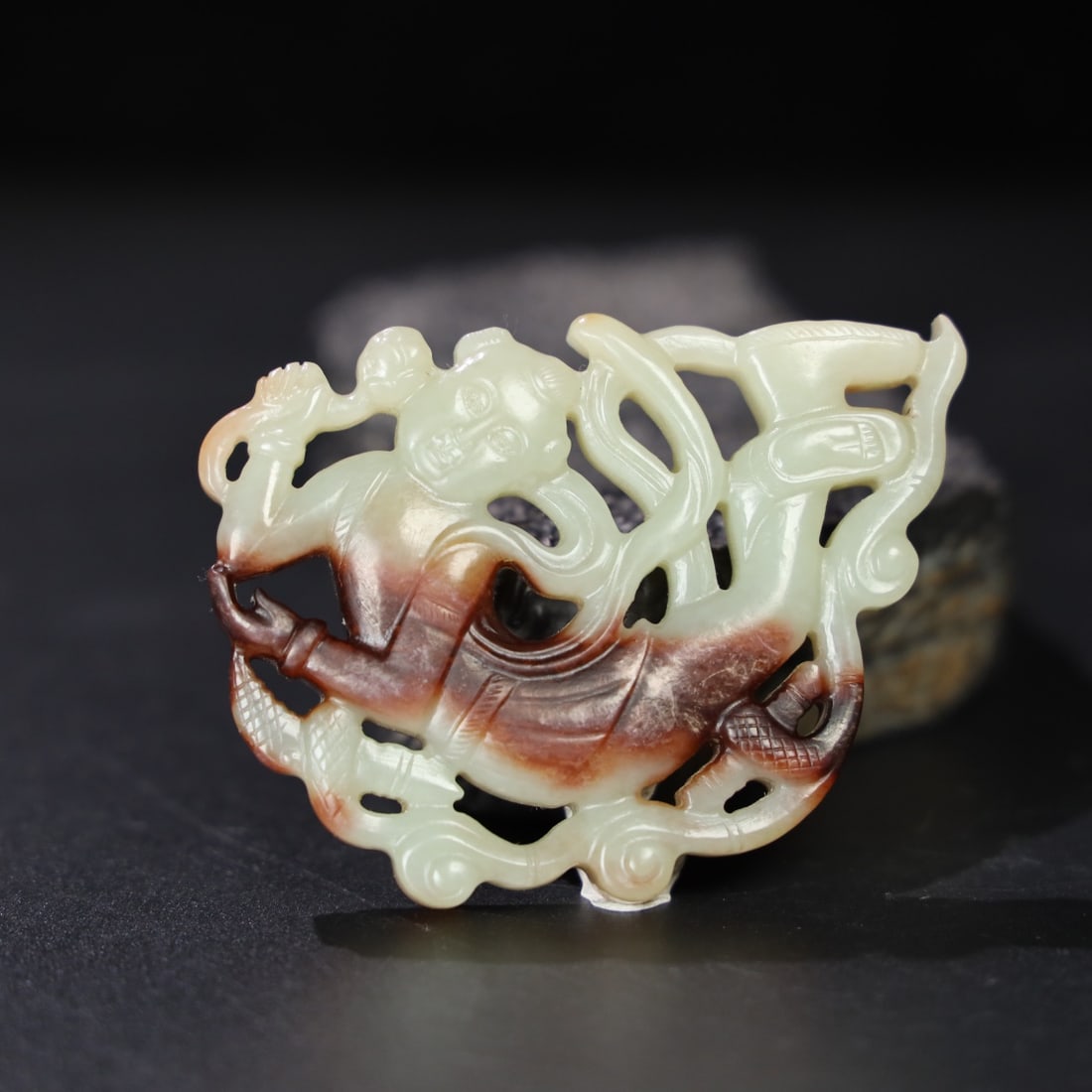 Former Collection of Hetian Jade Flying Apsaras Pendant from the Liao and Jin Dynasties (1 of 9)