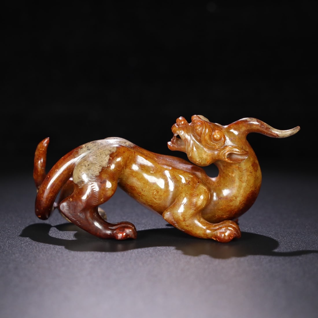 Old Collection of Hetian Jade Auspicious Beast Ornament (1 of 9)