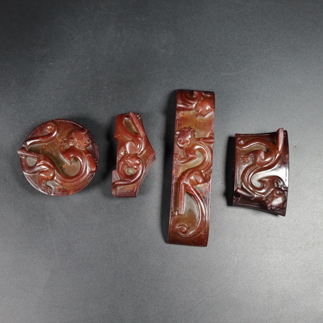 A set of Hetian jade sword ornaments from the old collection (1 of 9)