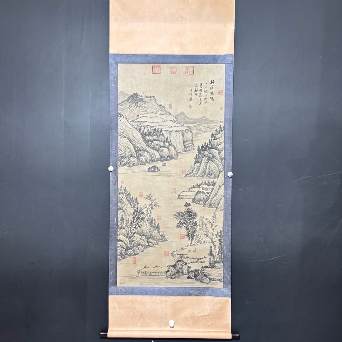 Hand-painted ancient Chinese landscape painting by Wang Hui (1 of 8)