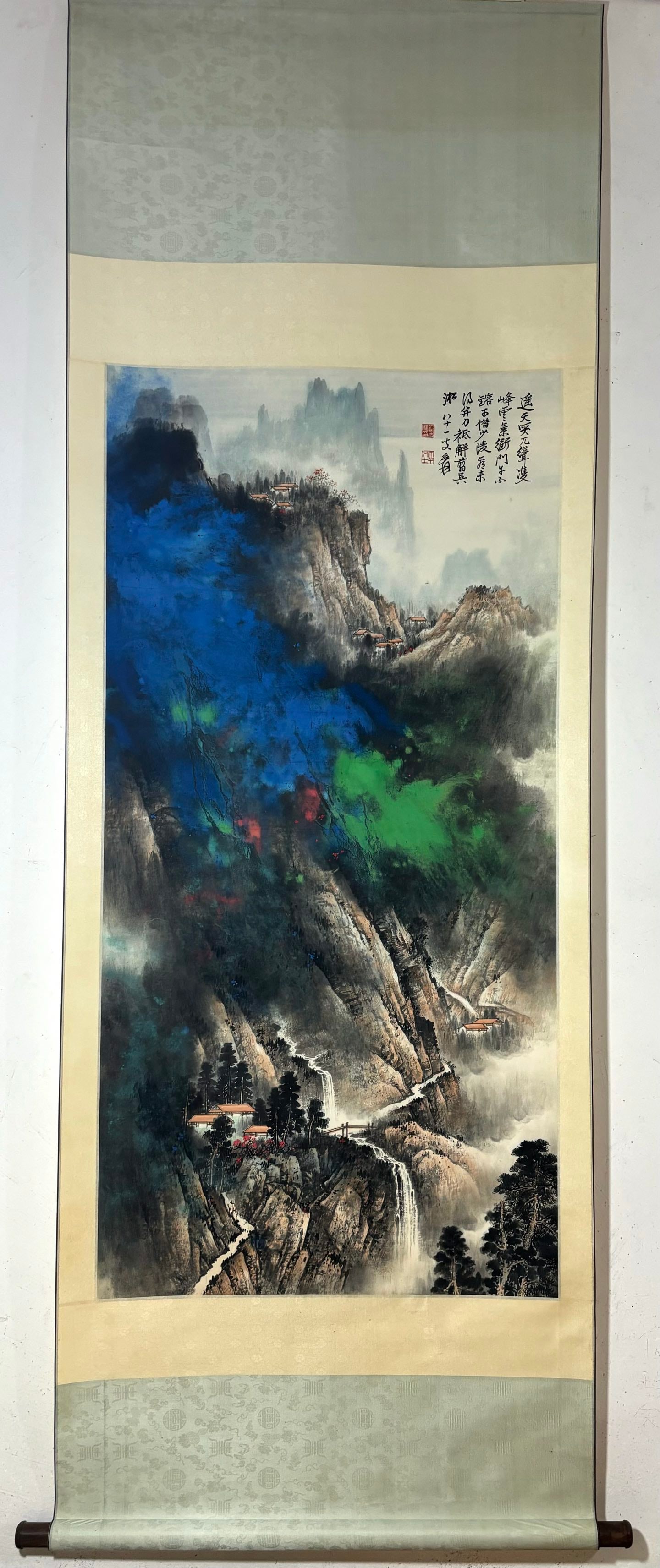 Zhang Daqian's splashed-ink landscape painting (hanging scroll) (1 of 9)