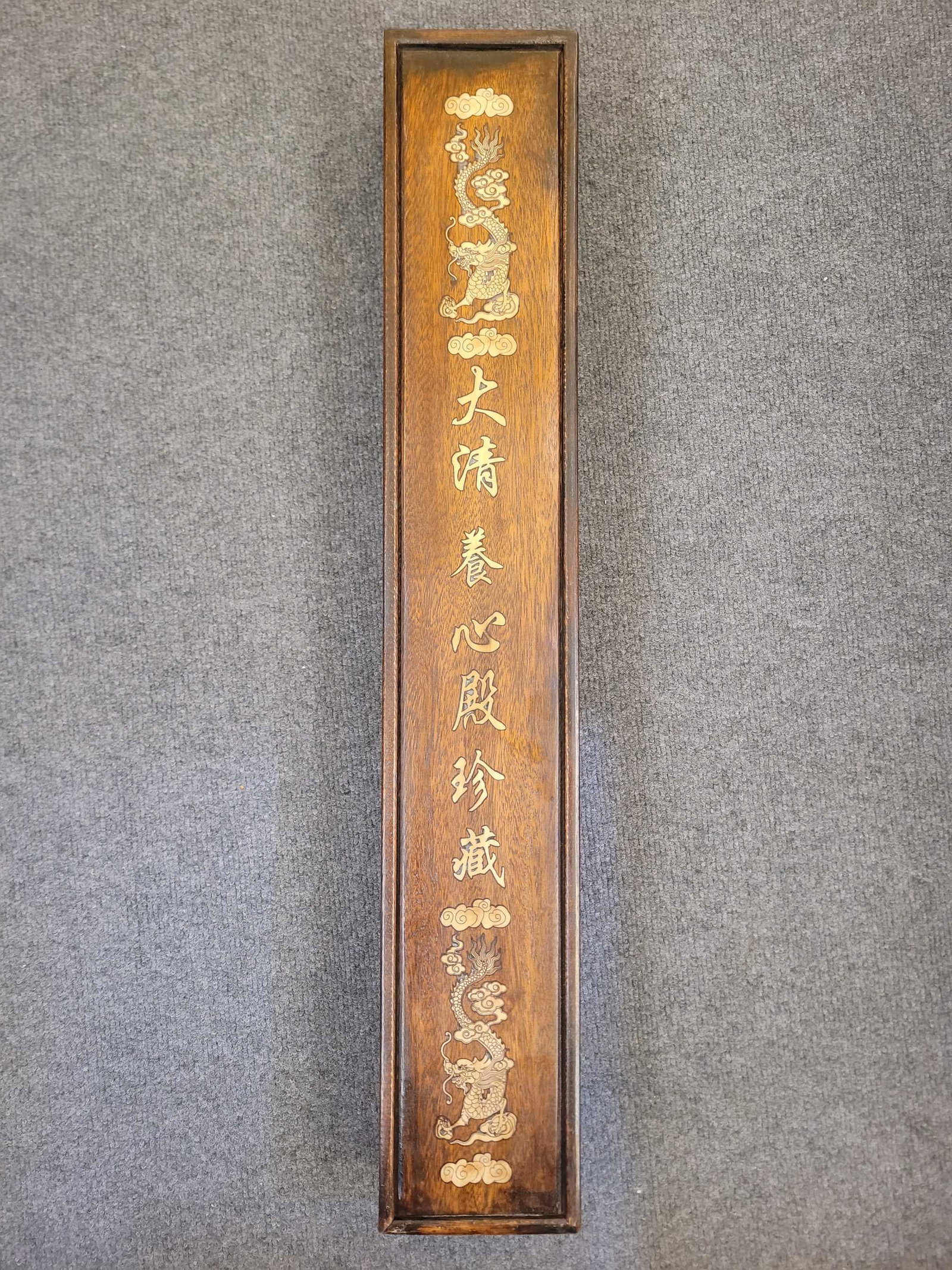 Imperial Composition of the Kaiyuan Era (by Emperor Li Longji) - Silk Painting of Pine Forest: The Imperial Collection of the Hall of Mental Cultivation of the Qing Dynasty, Kaiyuan Emperor (Li Longji), silk scroll painting of pine forest reflecting an ancient temple, hanging scroll, 65 x 134 c