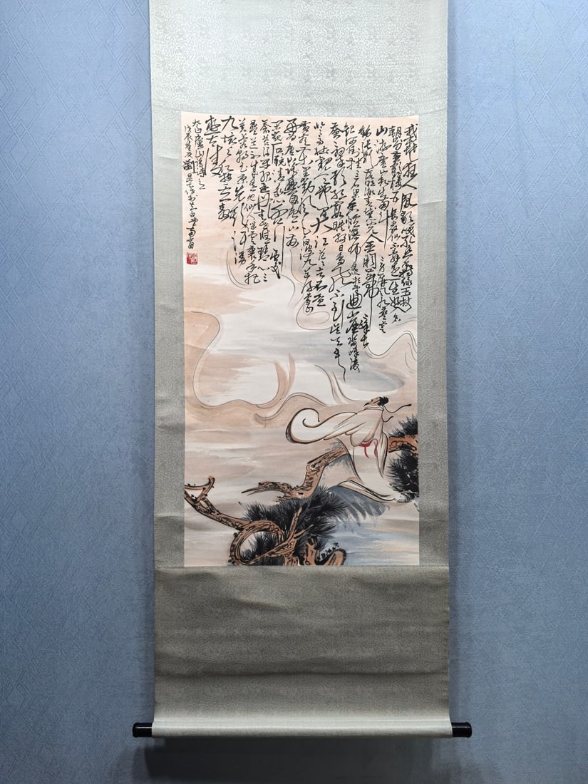 Liu Danzhai's Fine Paper Figures: Liu Danzhai's exquisite paper figure painting, 52.6 x 100.4 cm. Provenance:Private collection in Geneva, Switzerland. Private collection in Paris, acquired from the above. We warmly invite collectors,