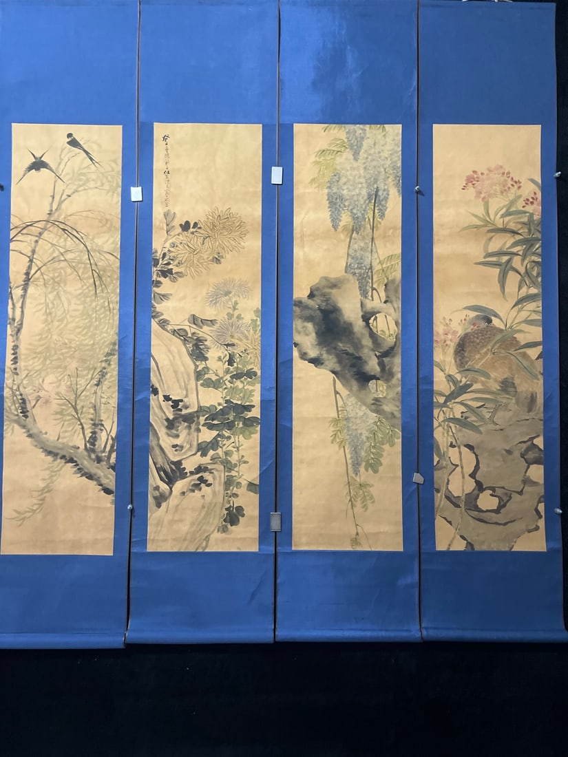 Ren Xiong (Late Qing Dynasty) Flower and Bird Paintings (1 of 9)