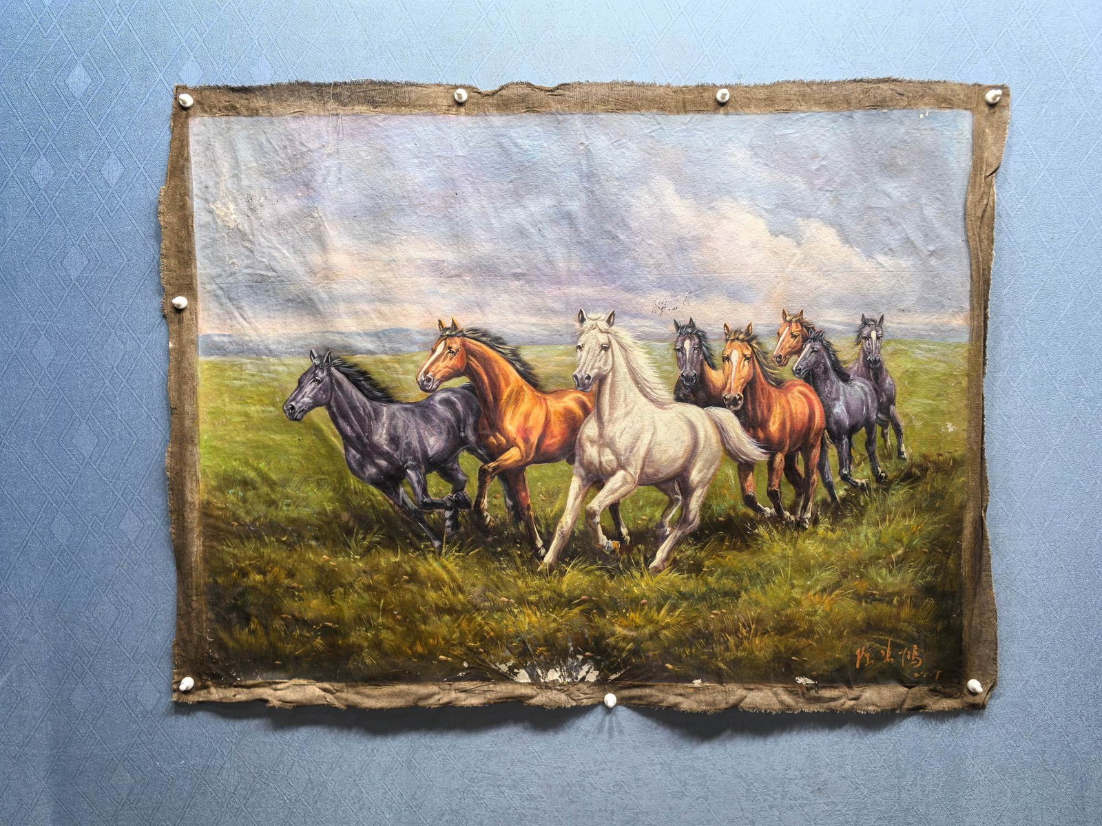 Xu Beihong's masterpiece oil painting: Eight Horses (1 of 6)
