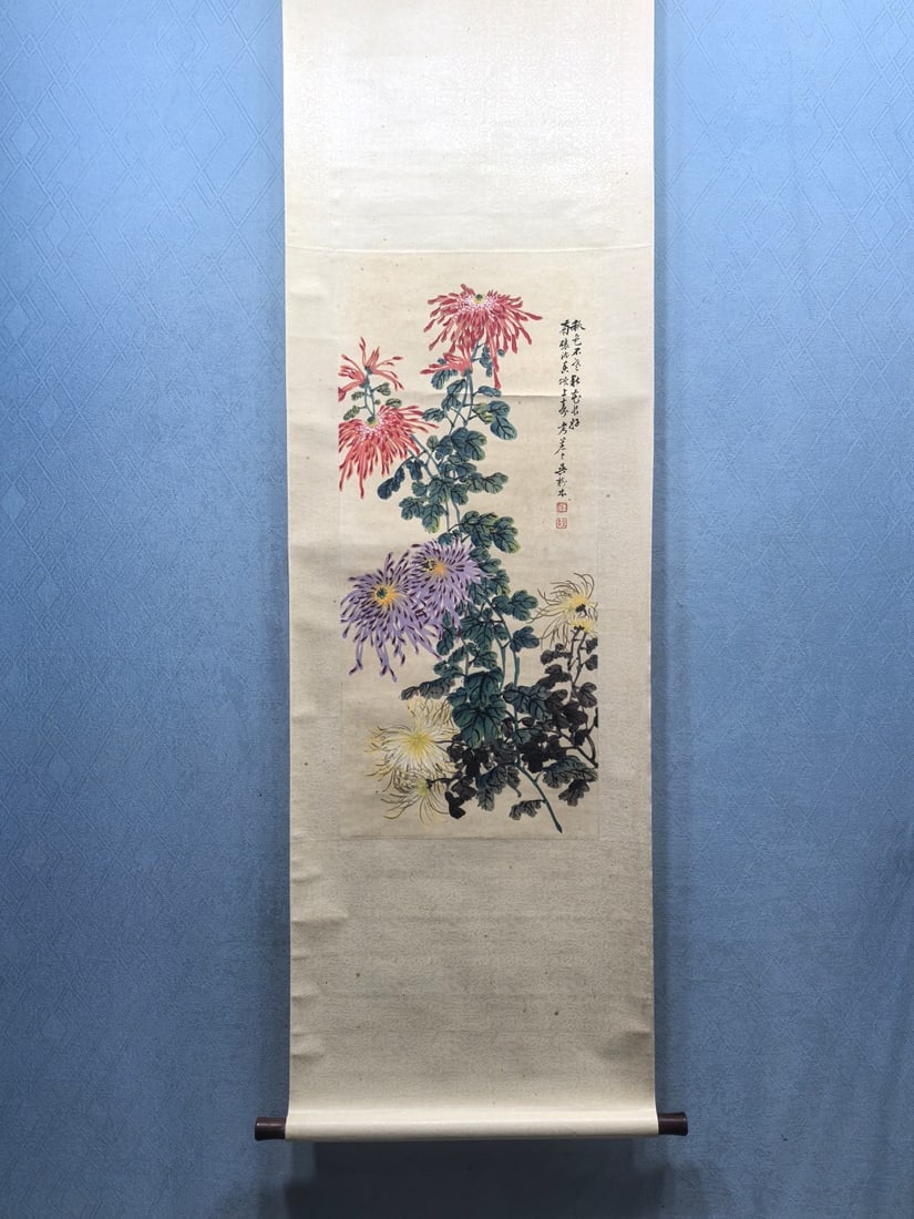 Wu Shuben's Fine Paper Works: Flowers: Wu Shuben's Fine Paper Painting: Flowers (39 x 88 cm) Provenance:Private collection from a professor in Paris-Saclay University. We warmly invite collectors, colleagues, and friends to join us for our