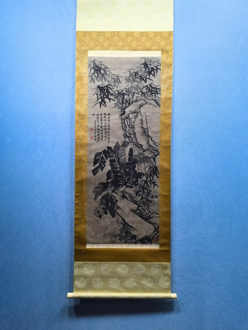 Shi Tao's Fine Ink Bamboo on Paper: Fine ink bamboo painting on paper by Qing dynasty painter Shi Tao, 39.7 x 102.1 cm. Provenance:from a private collector in Luxembourg. We warmly invite collectors, colleagues, and friends to join us f