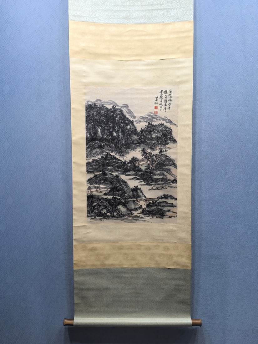 Huang Binhong's Fine Paper Landscape Paintings: Huang Binhong's exquisite landscape painting on paper, 44.7 x 66.8 cm. Provenance:From a noted private collection in Bavaria, Germany. We warmly invite collectors, colleagues, and friends to join us f