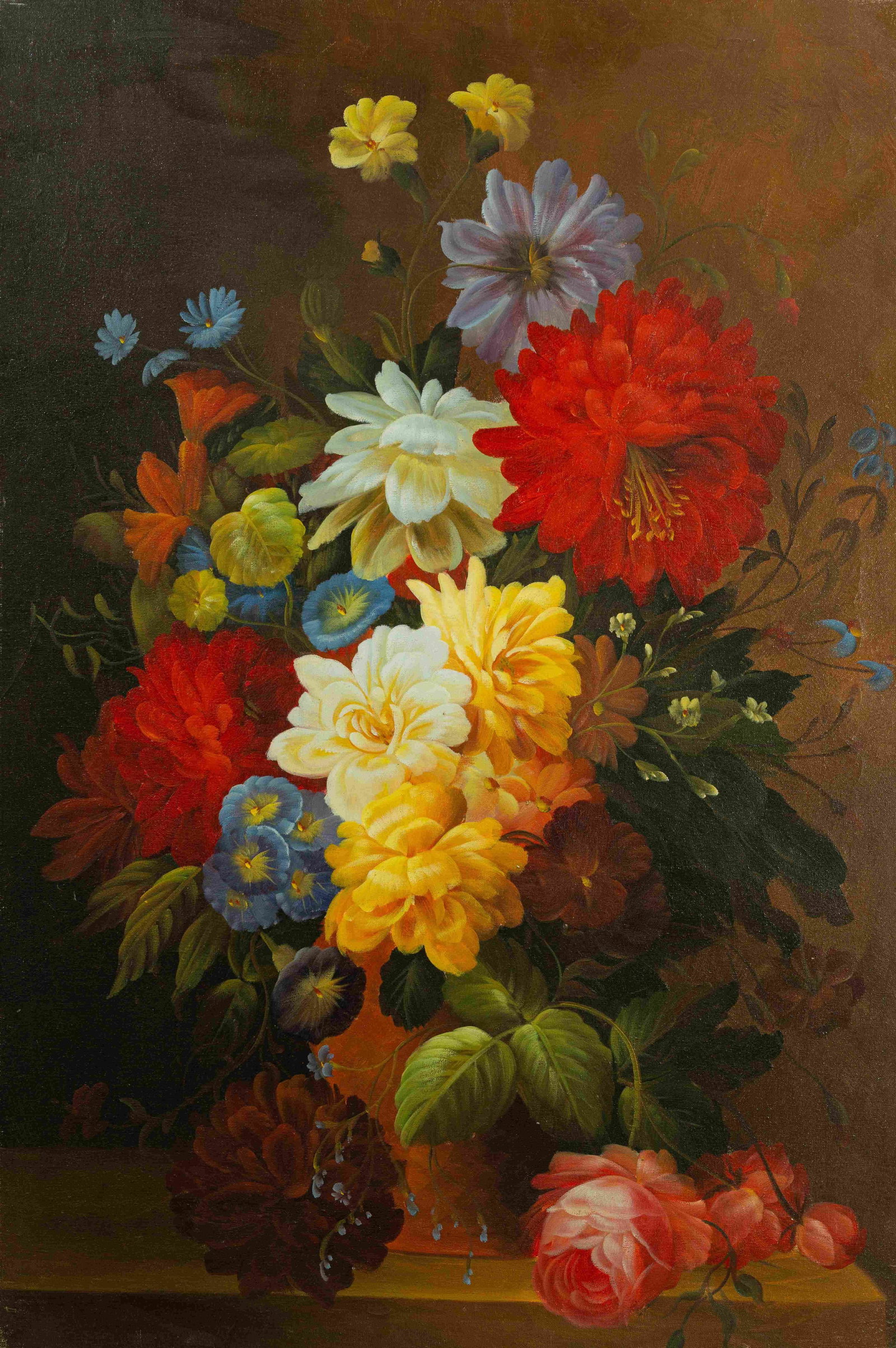 Still life: Painted by Chen Meiqing 60 x 90 cmUnframed Oil On Canvas Condition:Very good condition with only minor old wear, expected natural imperfections including age wrinkles.
