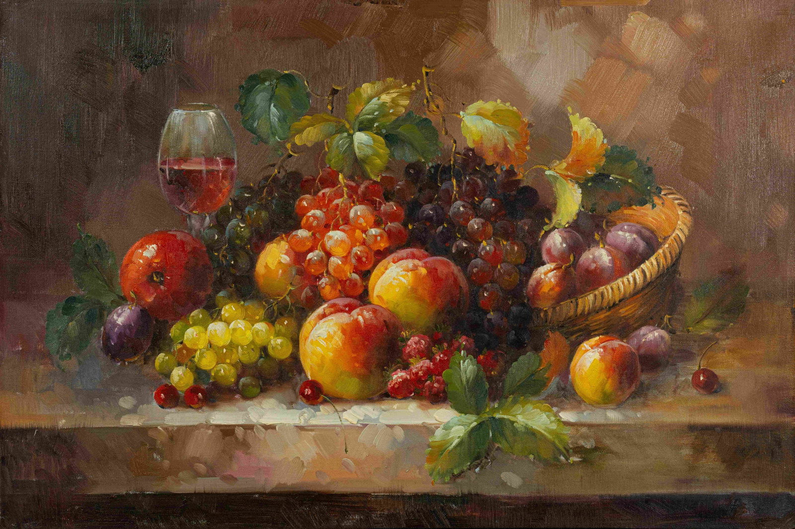 Still life: Painted by Jiangshan 60 x 90 cmUnframed Oil On Canvas Condition:Superb condition with only minor old wear.
