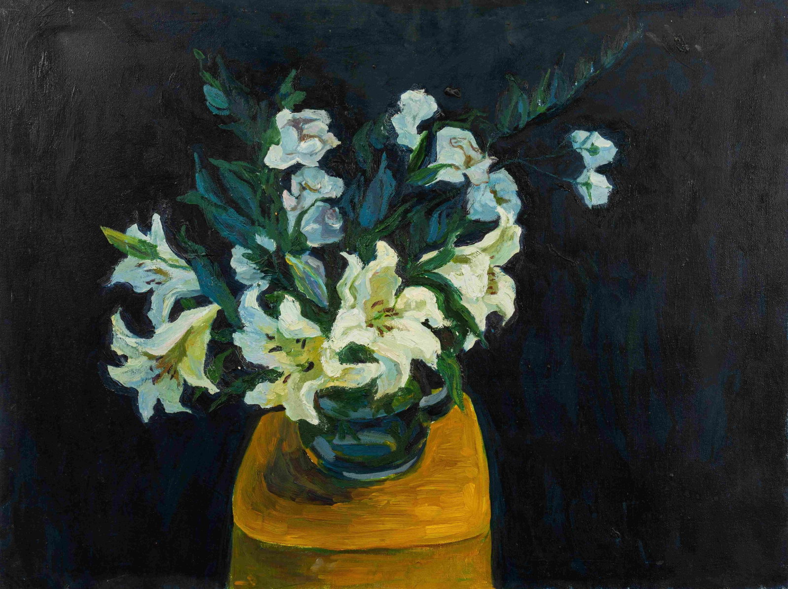 Lily: Painted by Unknown Artist 60 x 80 cmUnframed Oil On Canvas Condition:Very good condition with only minor old wear, expected natural imperfections including age wrinkles.