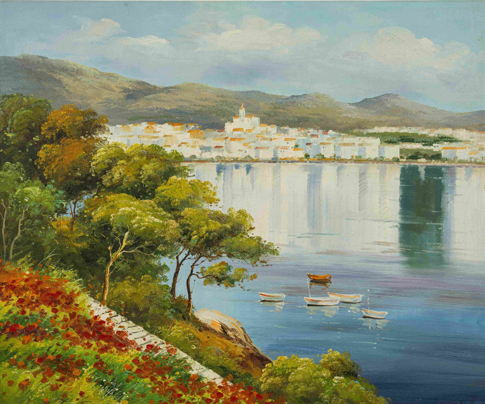 Seaside: Painted by Jiangshan 50 x 60 cmUnframed Oil On Canvas Condition:Superb condition with only minor old wear.